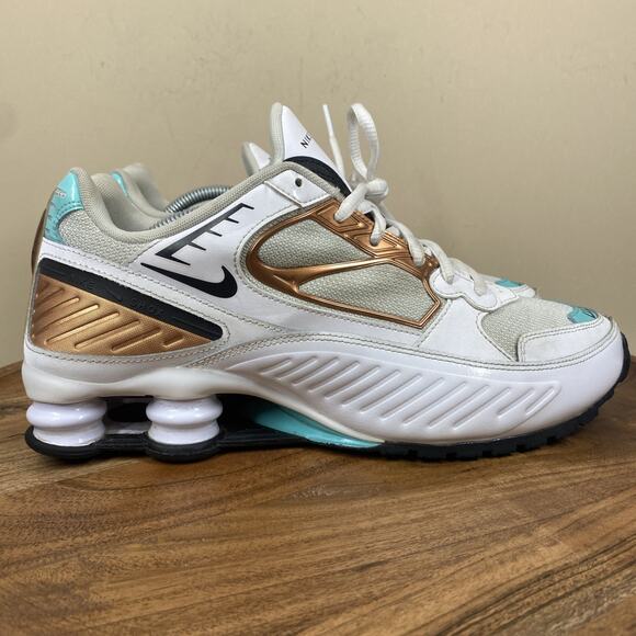 Nike Shoes - Nike Shox Enigma Aura Green Rose Gold Womens White Gold Size 10 Athletic Shoes